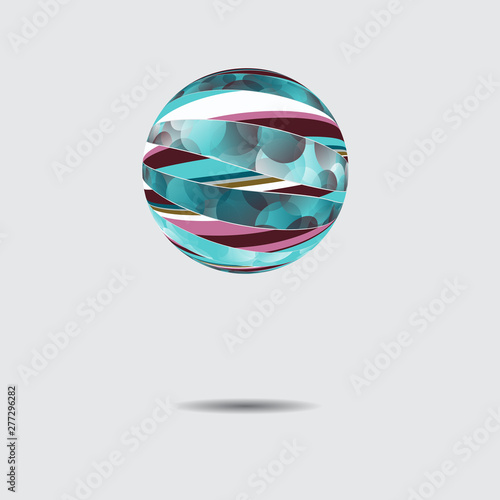 Rolled sphere blue brown