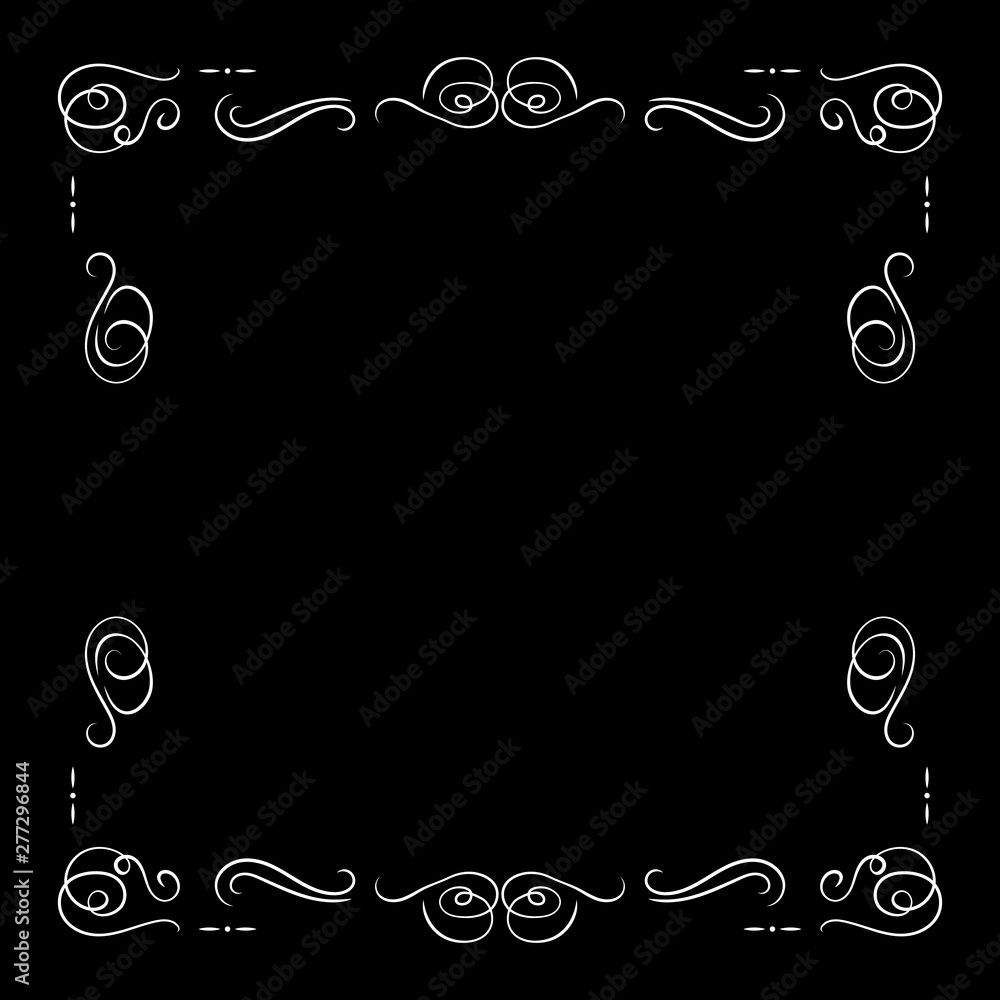 Vector White Vintage Frame Isolated, Blank Border Template, Retro Movie