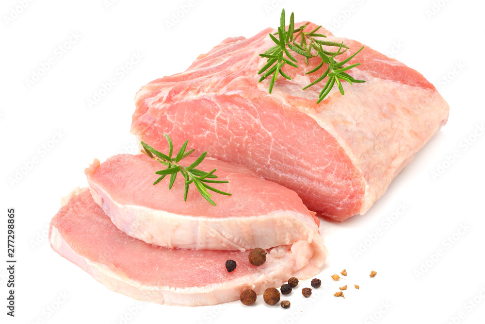 Raw pork meat isolated on white background Raw pork meat isolated on white background