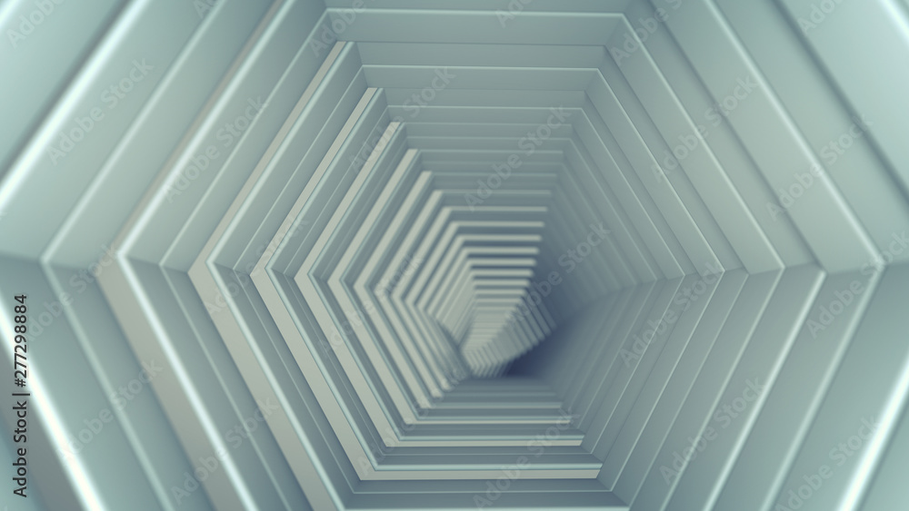 Fototapeta Renderowanie 3D pusty biały tunel