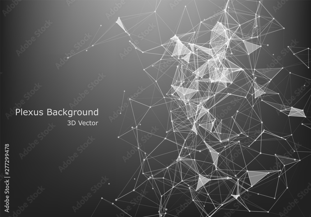 Fototapeta premium Abstract Internet connection and technology graphic design. background with triangular cells for design with polygons on a dark background.