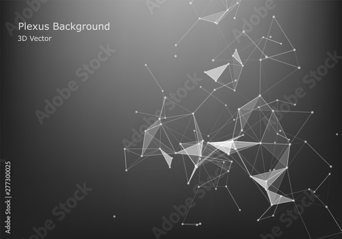 Abstract Internet connection and technology graphic design. polygonal space low poly dark background with connecting dots and lines.