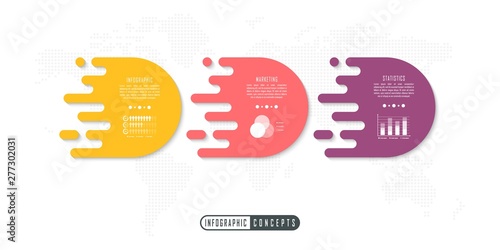 Vector infographics template for chart, diagram, web design, presentation, workflow layout. Business concept with 3 options, parts, steps or processes