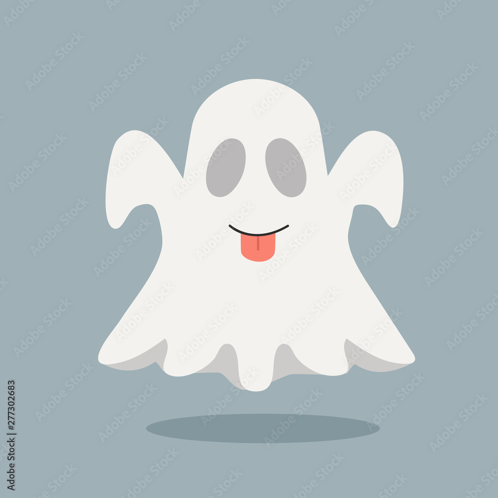 Cute ghost with tongue vector illustration Cute ghost with tongue vector illustration
