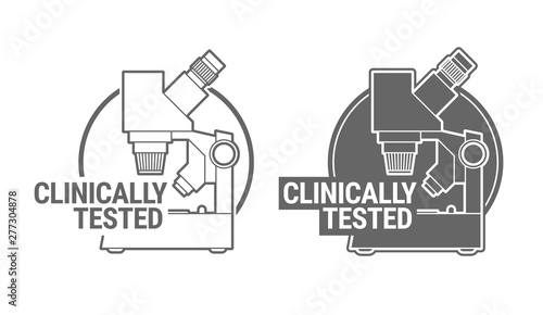 Clinically tested sign or stamp symbol. Vector illustration
