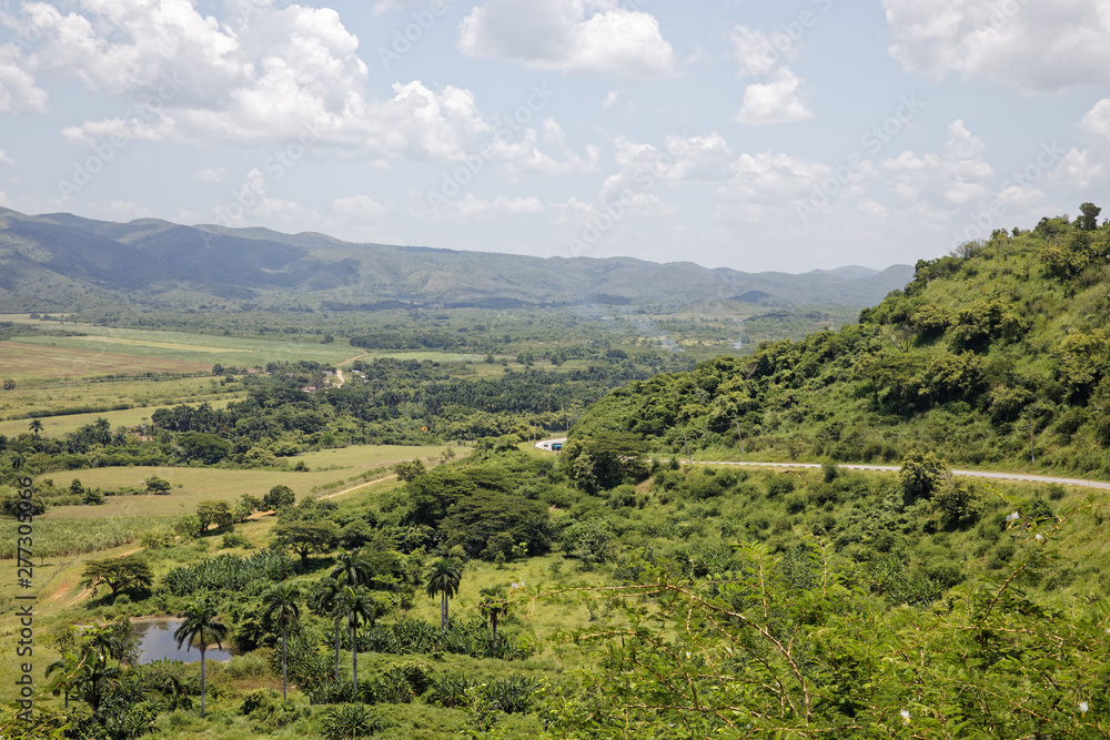 Los Ingenios Valle, Cuba - July 18, 2018: Scenic View of Los Ingenios Valle near Trinidad in Cuba