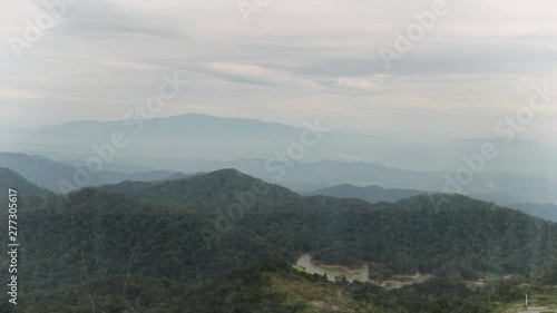 panning mountain view from windows with dust and scratches photo