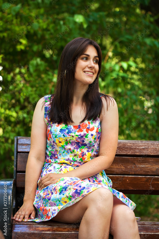 Naklejka premium Portrait of beautiful young happy woman