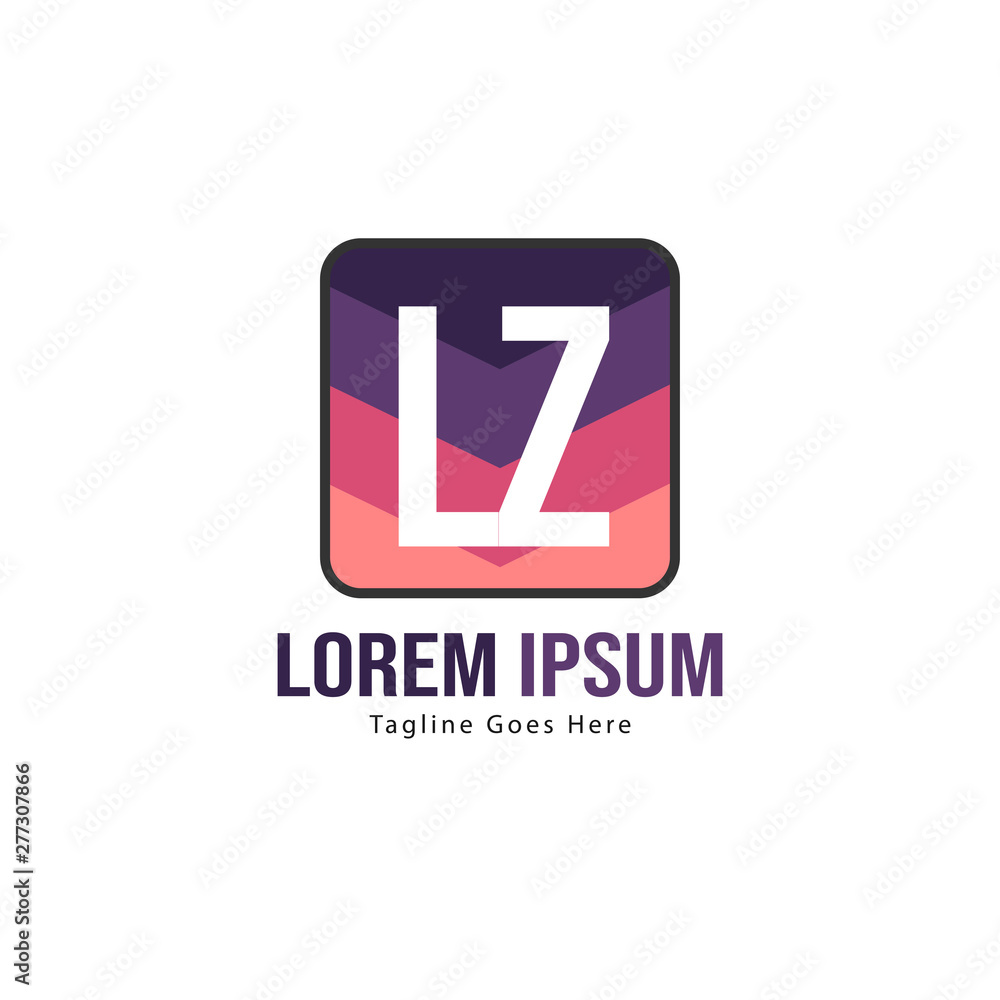 Initial LZ logo template with modern frame. Minimalist LZ letter logo vector illustration Initial LZ logo template with modern frame. Minimalist LZ letter logo vector illustration