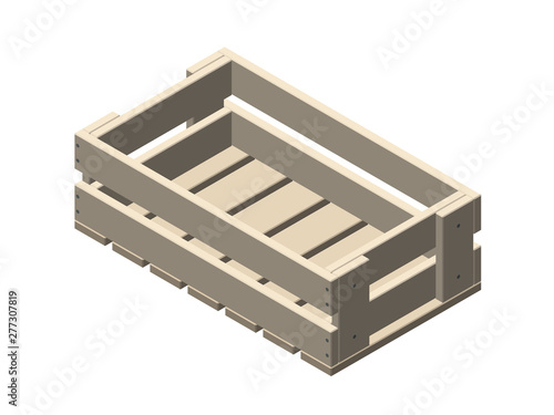 Empty wooden crate. Isolate...