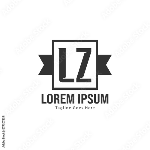 Initial LZ logo template with modern frame. Minimalist LZ letter logo vector illustration
