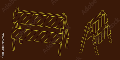 Traffic barrier. Vector outline illustration
