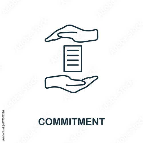 Commitment outline icon. Thin line concept element from business management icons collection. Creative Commitment icon for mobile apps and web usage