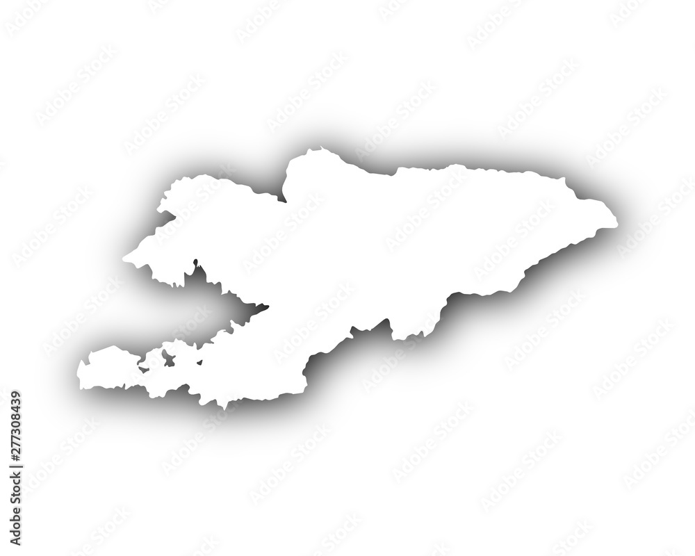 Karte von Kirgisistan mit Schatten