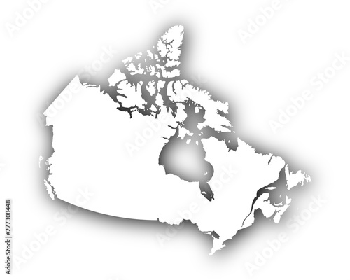 Karte von Kanada mit Schatten