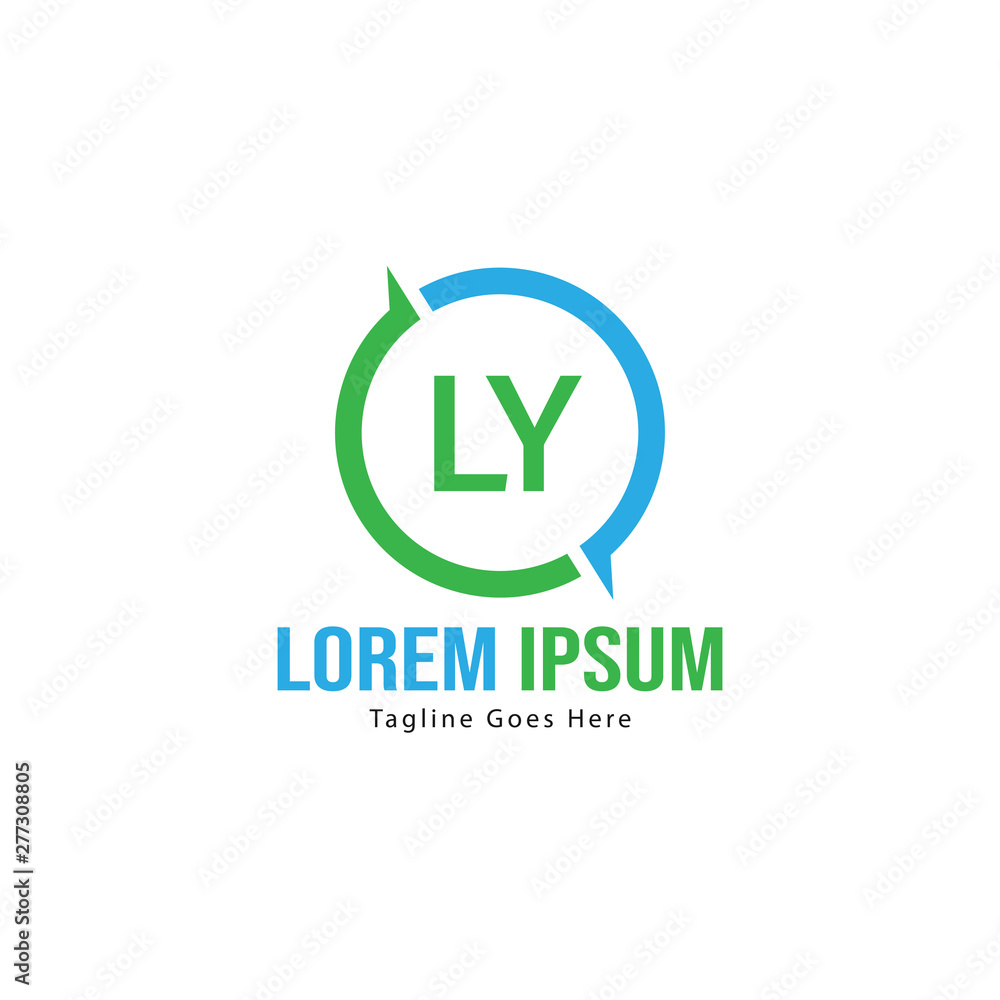 Initial LY logo template with modern frame. Minimalist LY letter logo vector illustration Initial LY logo template with modern frame. Minimalist LY letter logo vector illustration