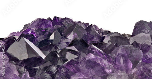 isolated on white deep color amethyst gemstone