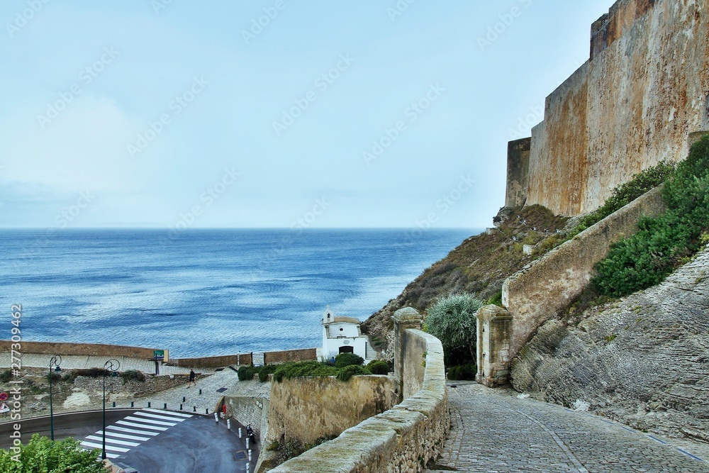 Corsica-fortification in town Bonifacio