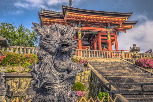Kyoto - May 29, 2019: Dragon statue at the Kiyomizu-Dera temple in Kyoto, Japan photo