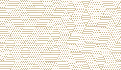 Fototapete Goldene abstrakte geometrische Muster Geometrisches Goldlinienmuster auf Weiß  © nadiinko
