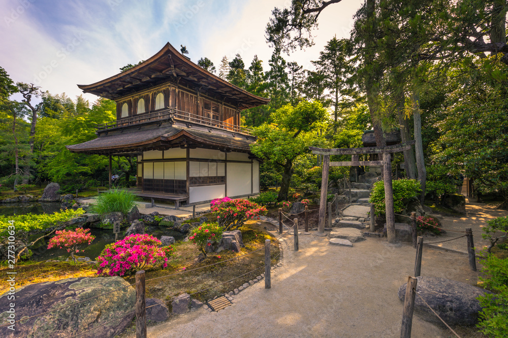 Kyoto - May 30, 2019: Ginkakuji, the Silver Pavilion in Kyoto, Japan Kyoto - May 30, 2019: Ginkakuji, the Silver Pavilion in Kyoto, Japan