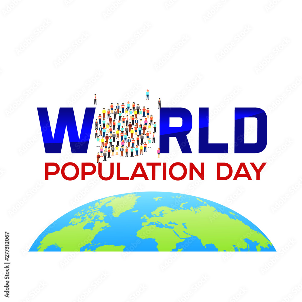 World population day International concept design for template banner