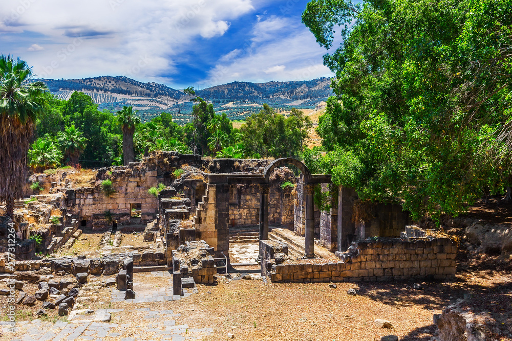 Ancient Roman bath on the border of Israel and Jordan