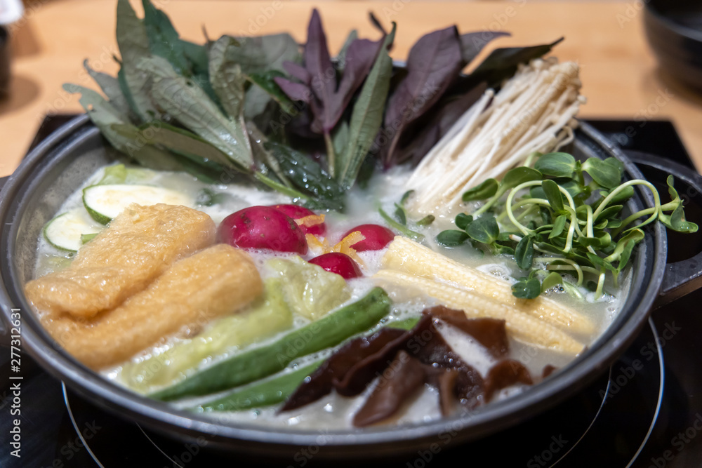 Nabe Ingredients in the Pot