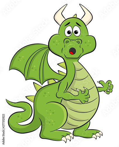 astonished cartoon dragon
