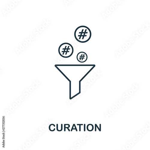 Curation outline icon. Thin line concept element from content icons collection. Creative Curation icon for mobile apps and web usage