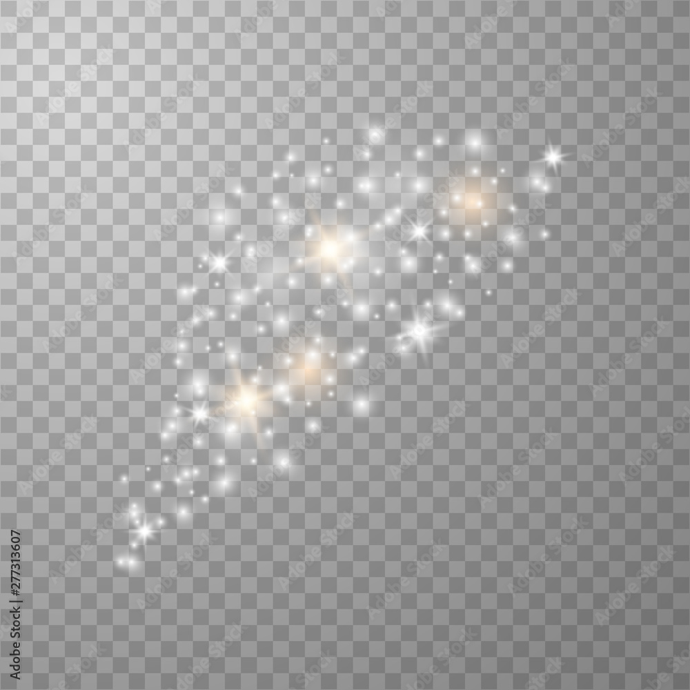 Fototapeta premium Białe iskry błyszczą specjalnym efektem świetlnym.