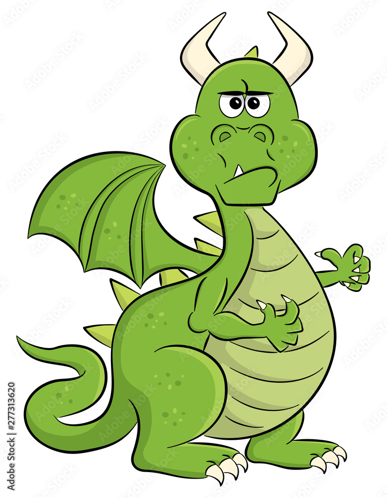 Vettoriale Stock angry looking cartoon dragon | Adobe Stock