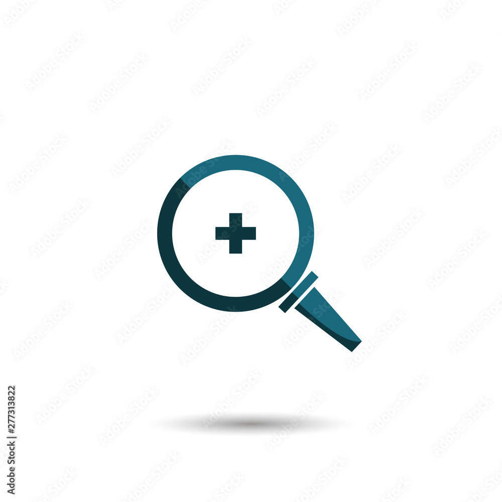 Fototapeta premium magnifying glass icon. vector flat web symbol on white