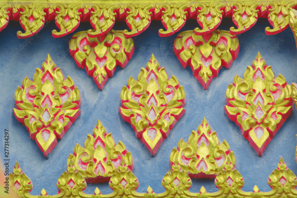 Fototapeta premium art Stucco pattern Popular drawing on the walls of important buildings Temples