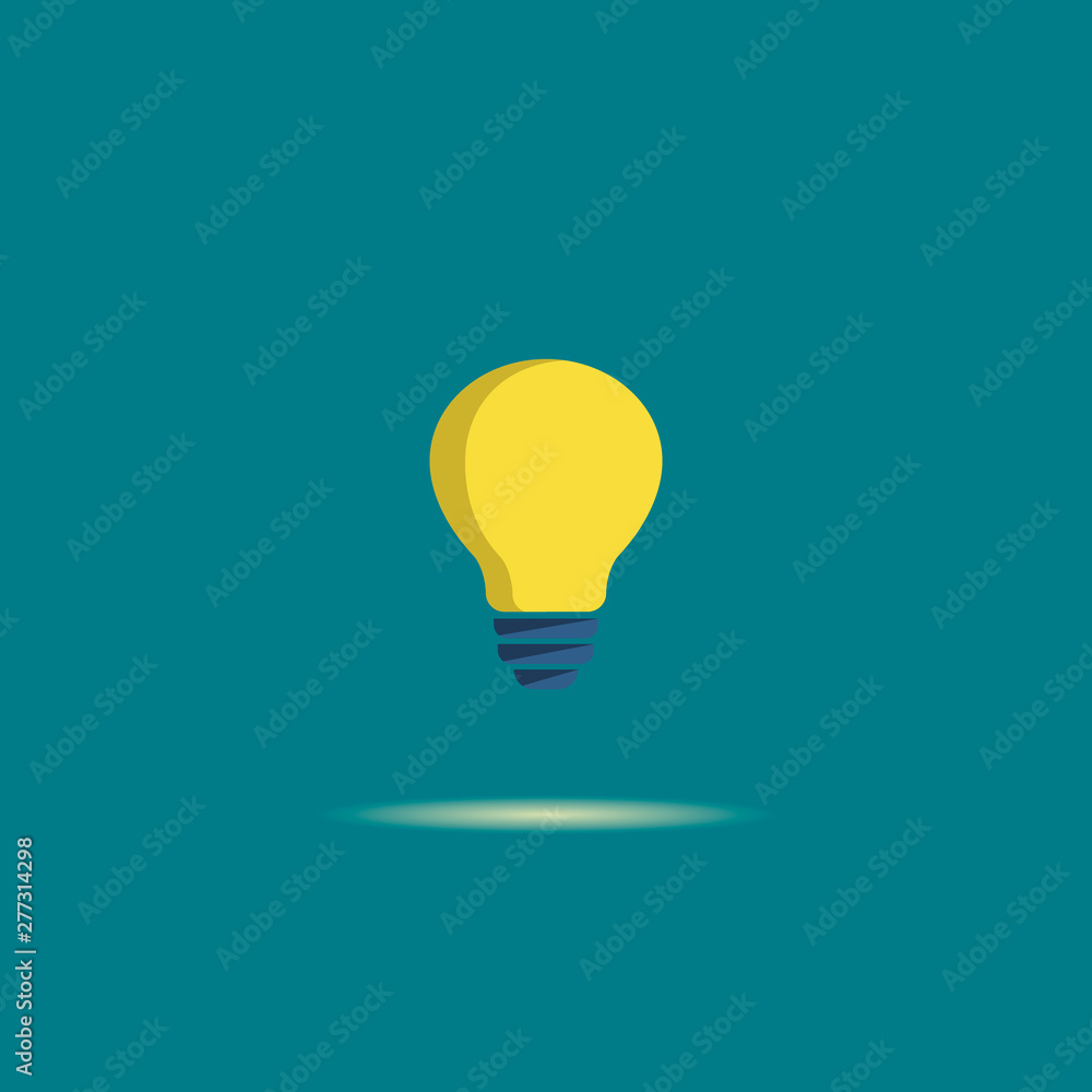 Light bulb flat vector icon. lamp sign. concept idea. vector color symbol Light bulb flat vector icon. lamp sign. concept idea. vector color symbol