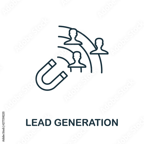 Lead Generation outline icon. Thin line concept element from content icons collection. Creative Lead Generation icon for mobile apps and web usage