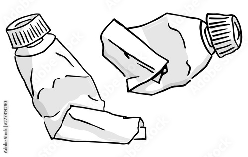 hand drawn paint tubes