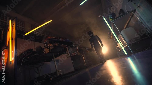 Pilot getting ready to drive.