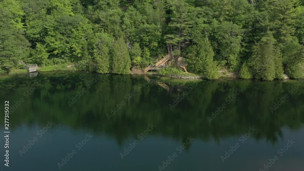 Drone shot of small lake in canada Drone shot of small lake in canada