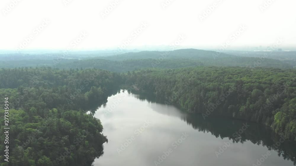 custom made wallpaper toronto digitalDrone shot of small lake in canada