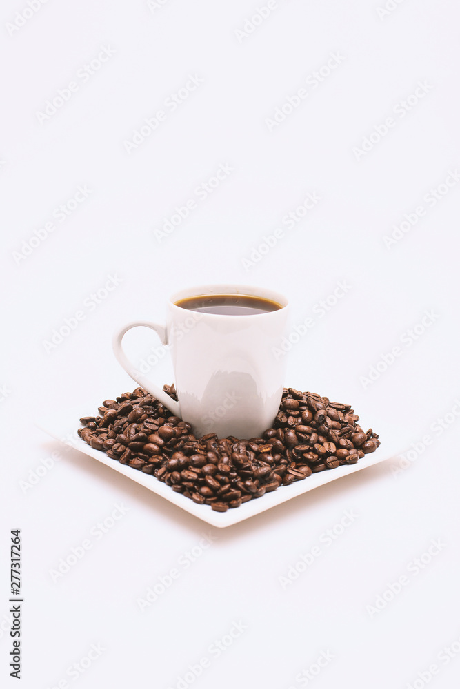 Scattered coffee beans