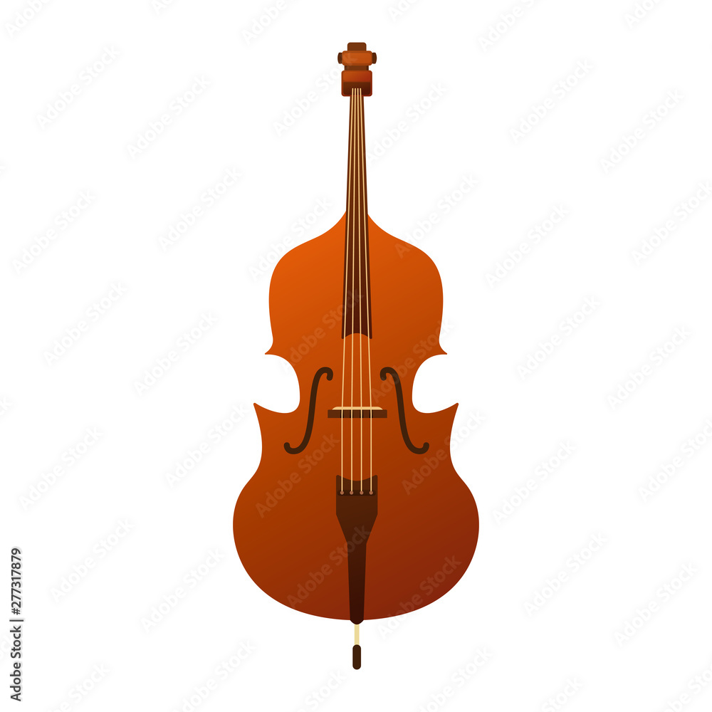 Obraz premium Stringed musical instruments, double bassr. Design layout for banners presentations, flyers, posters and invitations. Vector illustration