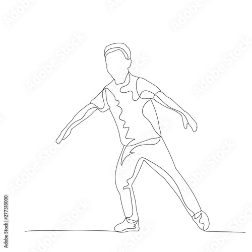 vector  isolated  sketch with child lines  boy dancing