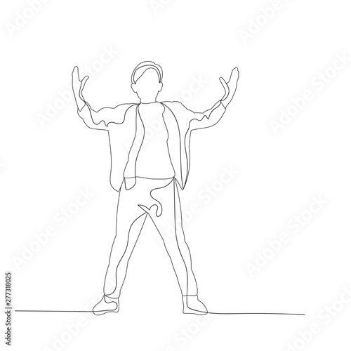 sketch with child lines, boy dancing