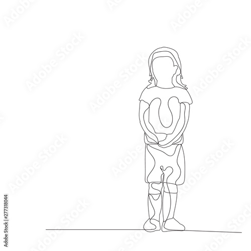 isolated  sketch with child lines  girl