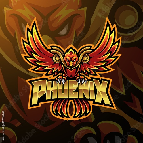 Phoenix sport mascot logo design