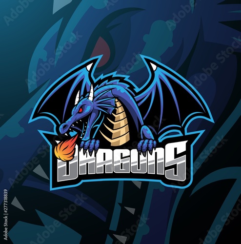 Dragon sport mascot logo design