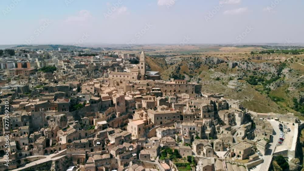 Panoramic view of ancient town of Matera in sanny day, Basilicata, southern Italy Panoramic view of ancient town of Matera in sanny day, Basilicata, southern Italy