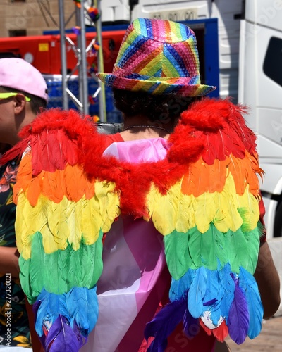 Revelers take part in the Pride Parade in Marseille