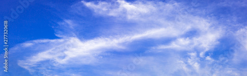 Panorama blue sky with tiny clouds